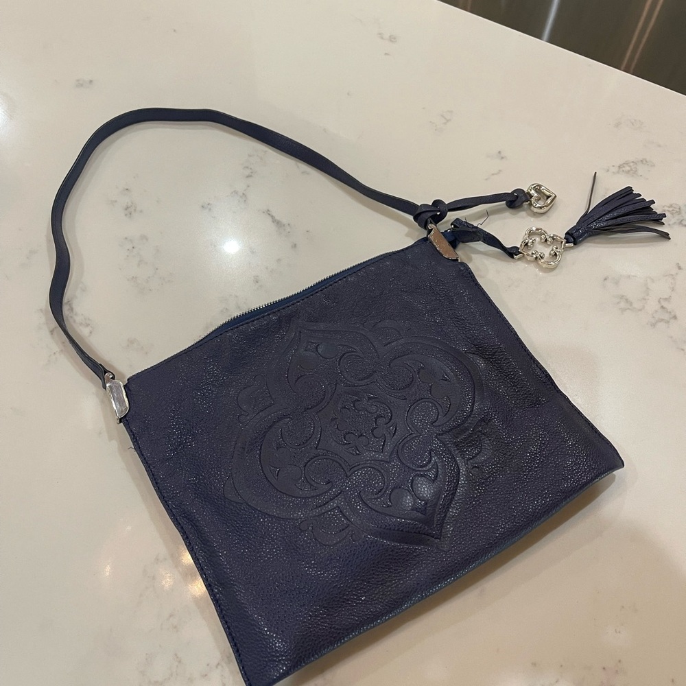 Brighton Blue Embossed Clutch with Wristlet
